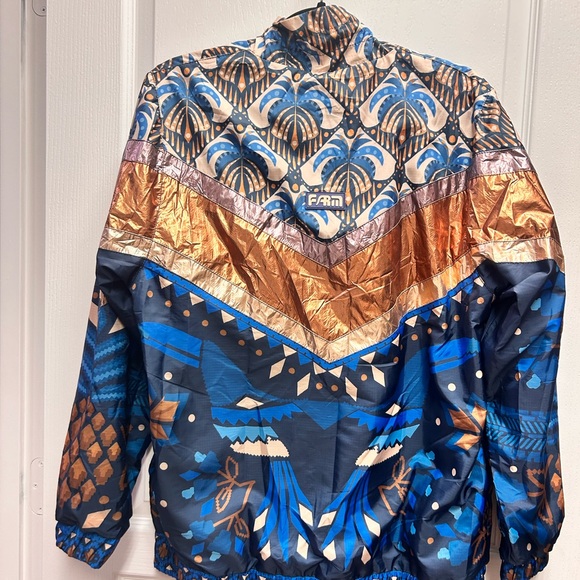 NWT FARM Rio Multicolor Patterned Windbreaker Jacket Size S - Picture 9 of 9